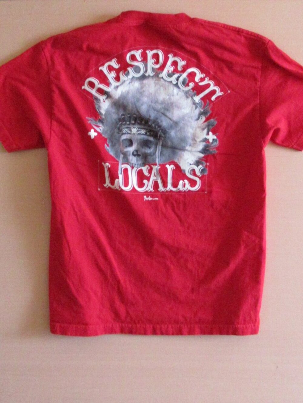 In4mation x Karmaloop Respect Locals Graphic Tee Red Skull Headdress Streetwear